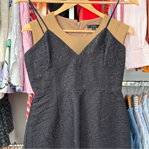 J. Crew Black Metallic Damask Cocktail Dress - Picture 2 of 7
